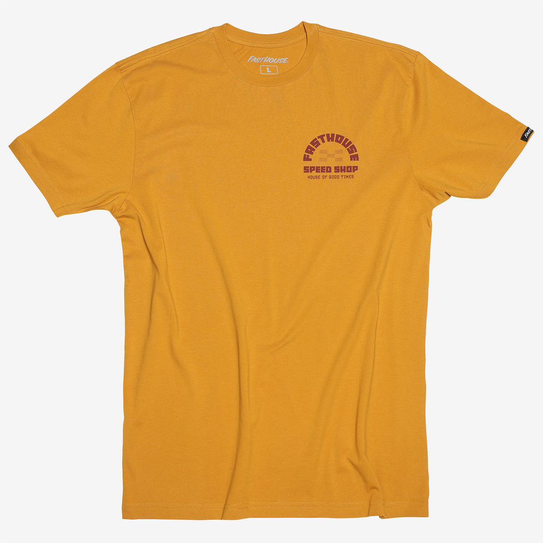 Fasthouse Iron Steed Tee Vintage Gold - Front View
