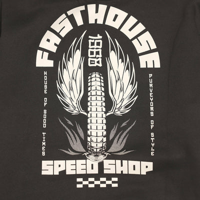 Fasthouse Iron Steed Hooded Pullover Black - Close-Up of Graphic on Back