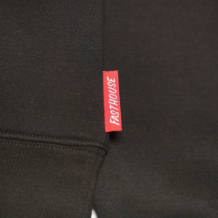 Fasthouse Iron Steed Hooded Pullover Black - Close-Up of Tag Sewn into Seam