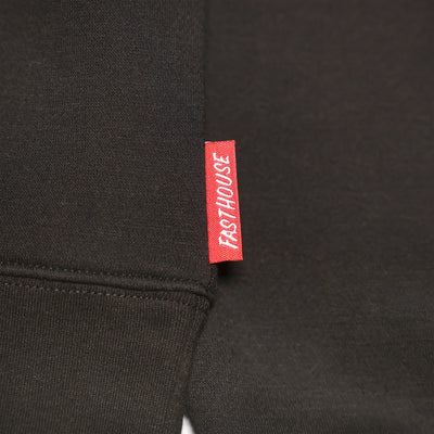 Fasthouse Iron Steed Hooded Pullover Black - Close-Up of Tag Sewn into Seam