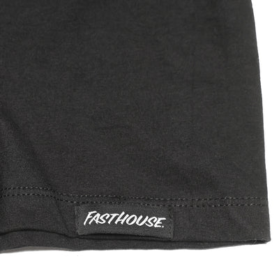 Fasthouse Iron Steed Tank Black - Close-Up of Tag Sewn into Hem