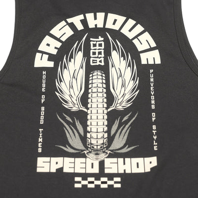 Fasthouse Iron Steed Tank Black - Close-Up of Graphic on Back