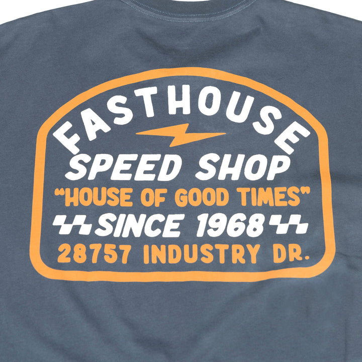 Fasthouse Junction SS Tee Indigo - Close-Up of Graphic on Back