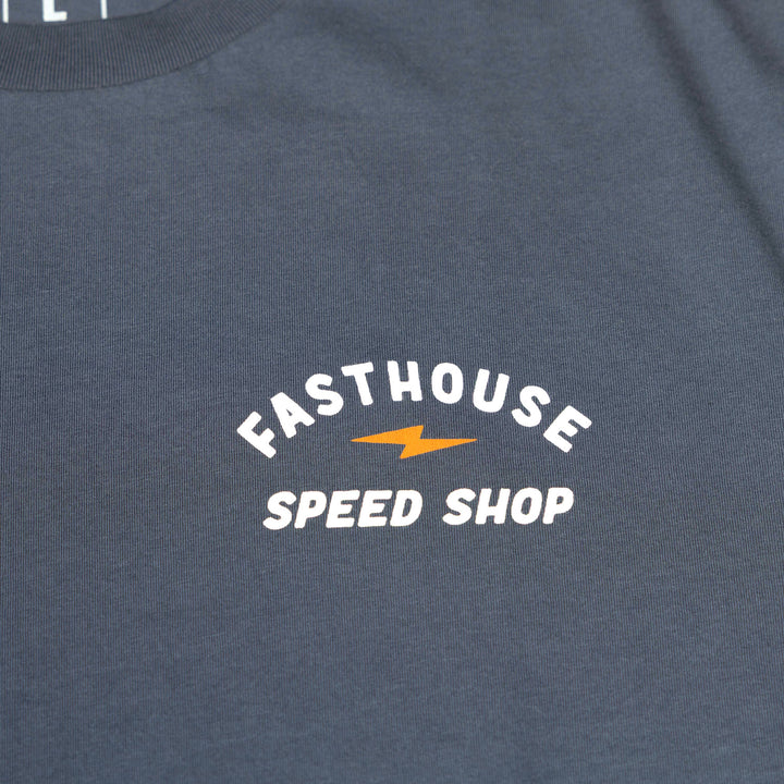 Fasthouse Junction SS Tee Indigo - Close-Up of Graphic on Front