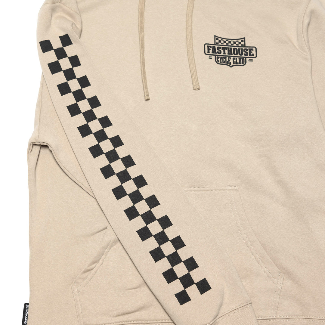 Fasthouse Krest Hooded Pullover Sand - Close-Up of Graphic on Sleeve