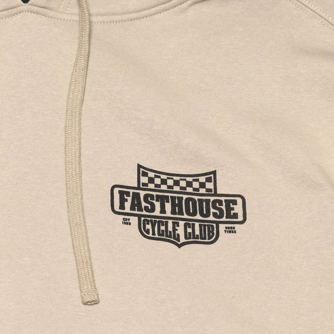 Fasthouse Krest Hooded Pullover Sand - Close-Up of Graphic on Front