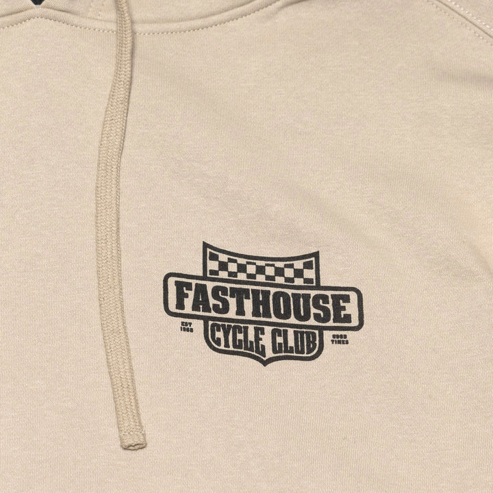 Fasthouse Krest Hooded Pullover Sand - Close-Up of Graphic on Front