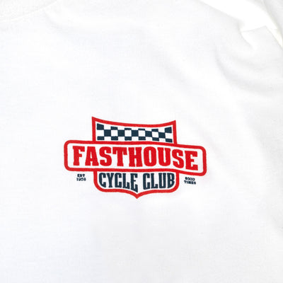 Fasthouse Krest LS Tee White - Close-Up of Graphic on Front