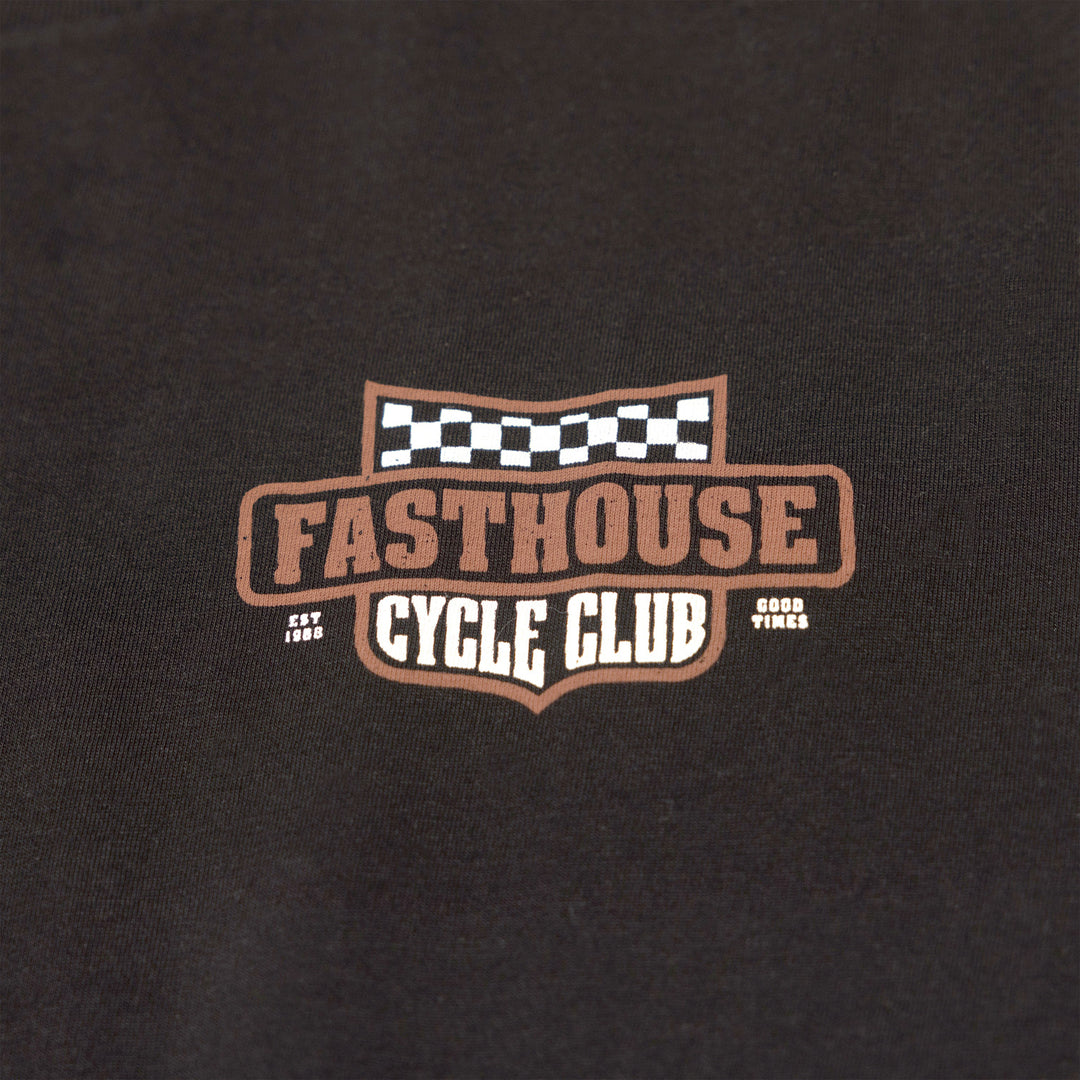 Fasthouse Krest SS Tee Black - Close-Up of Graphic on Front