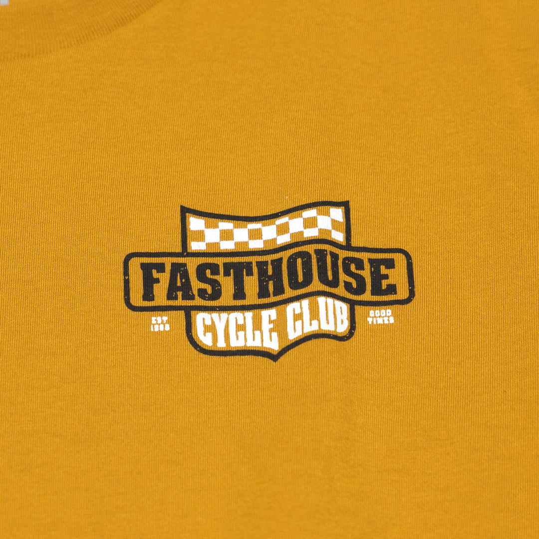 Fasthouse Krest SS Tee Vintage Gold - Close-Up of Graphic on Front