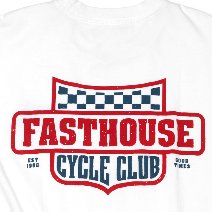 Fasthouse Krest SS Tee White - Close-Up of Graphic on Rear