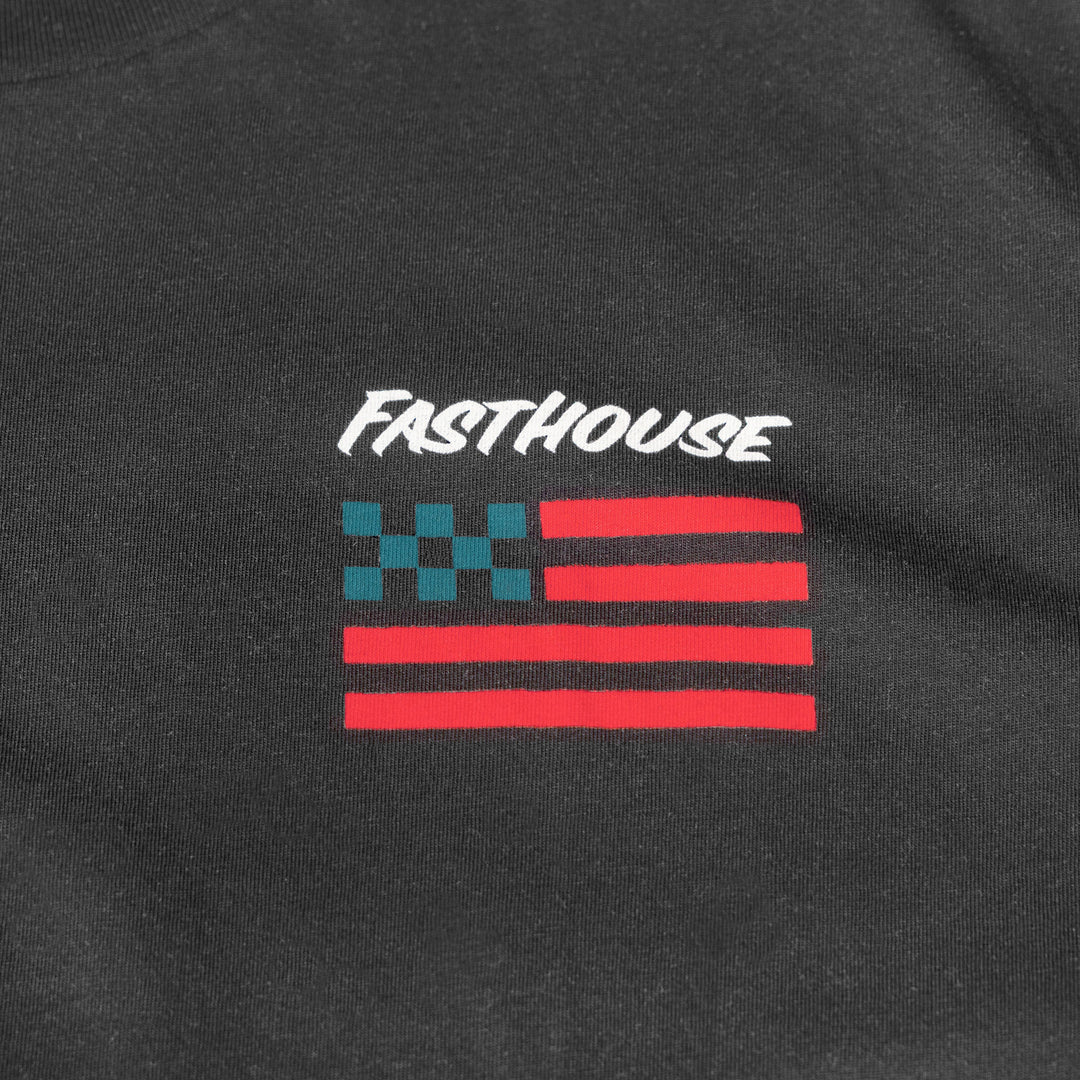 Fasthouse Liberty SS Tee Black - Close-Up of Graphic on Front