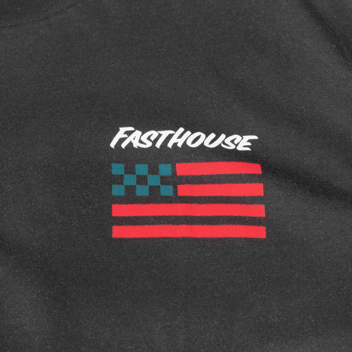 Fasthouse Liberty SS Tee Black - Close-Up of Graphic on Front