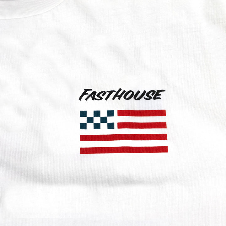 Fasthouse Liberty SS Tee White - Close-Up of Graphic on Front