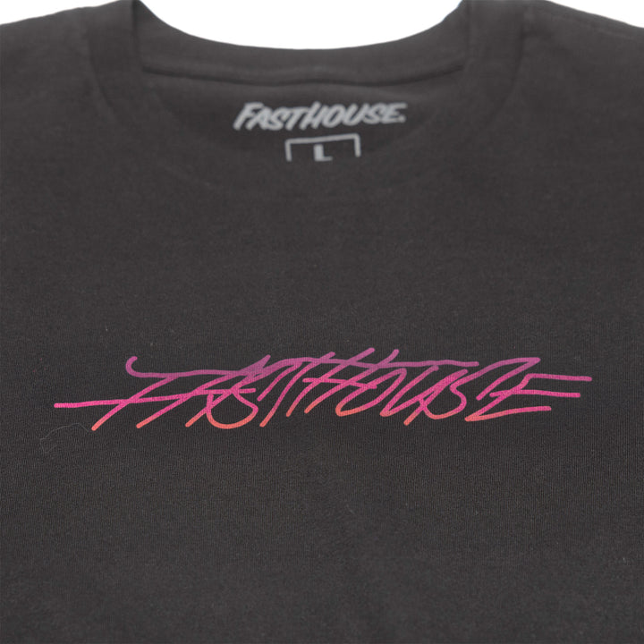 Fasthouse Lagoon SS Tee Black - Close-Up of Graphic on Front