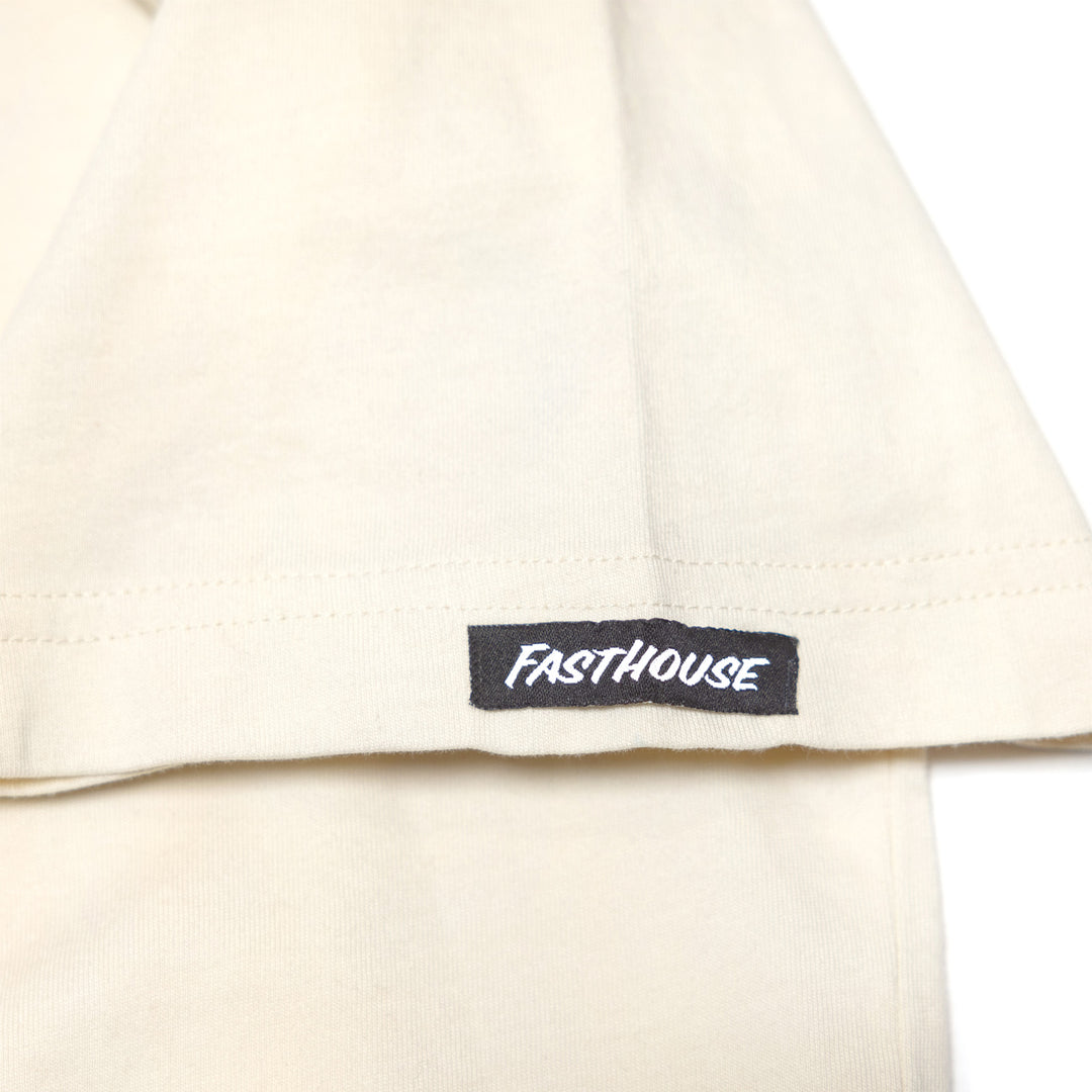 Fasthouse Lagoon SS Tee Natural - Close-Up of Brand Tag on Sleeve