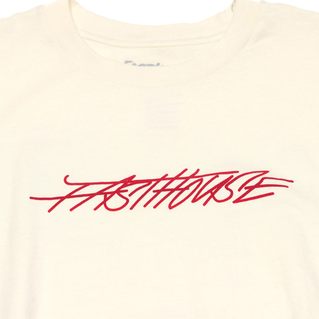 Fasthouse Lagoon SS Tee Natural - Close-Up of Graphic on Front