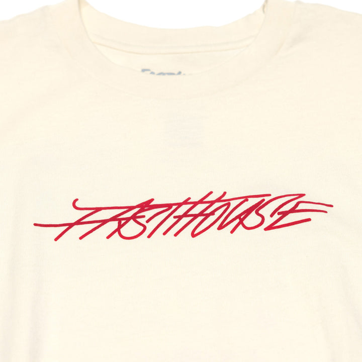 Fasthouse Lagoon SS Tee Natural - Close-Up of Graphic on Front