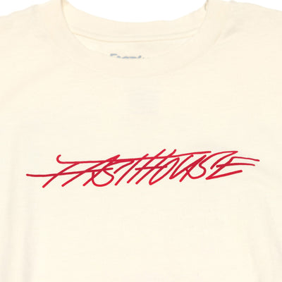 Fasthouse Lagoon SS Tee Natural - Close-Up of Graphic on Front