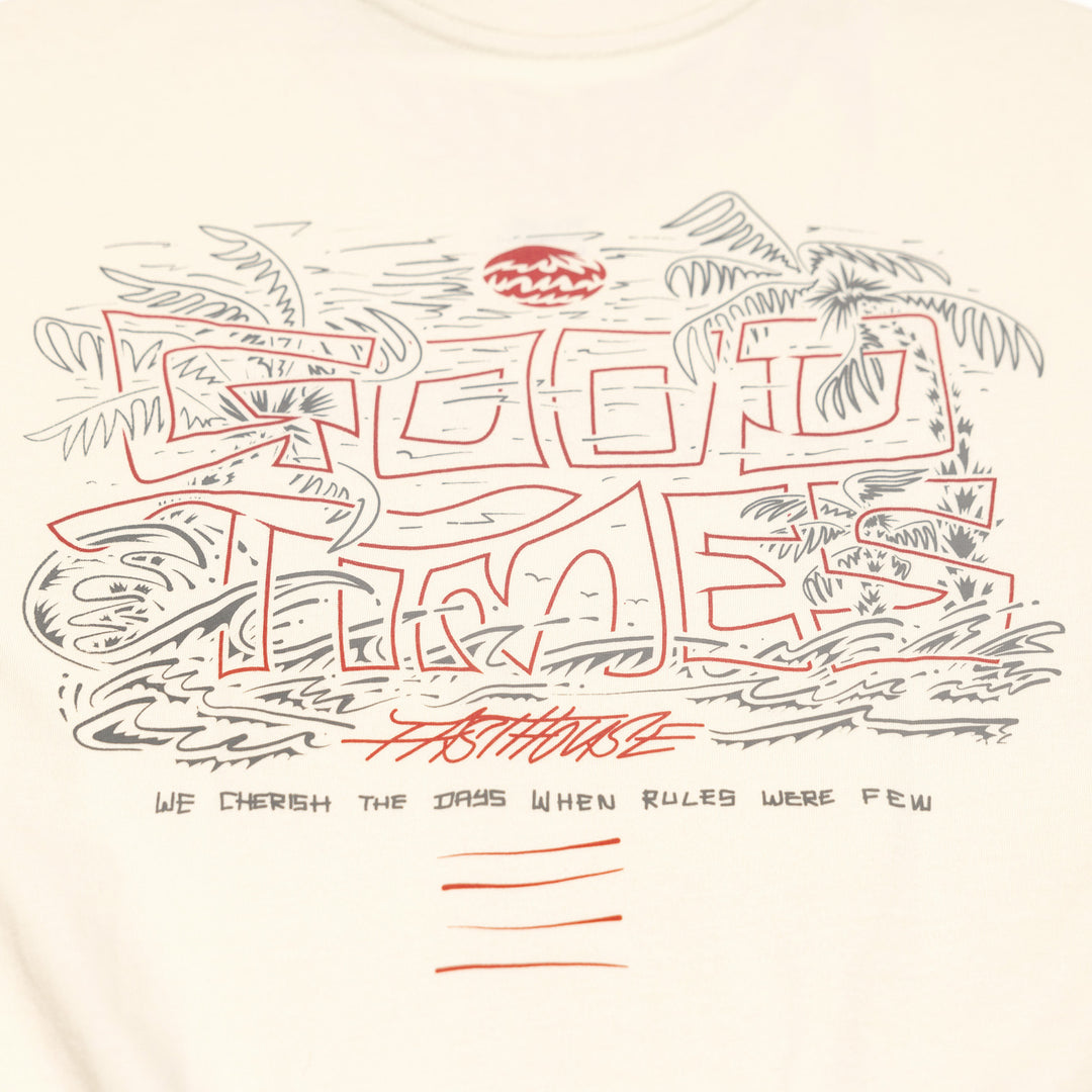 Fasthouse Lagoon SS Tee Natural - Close-Up of Graphic on Rear