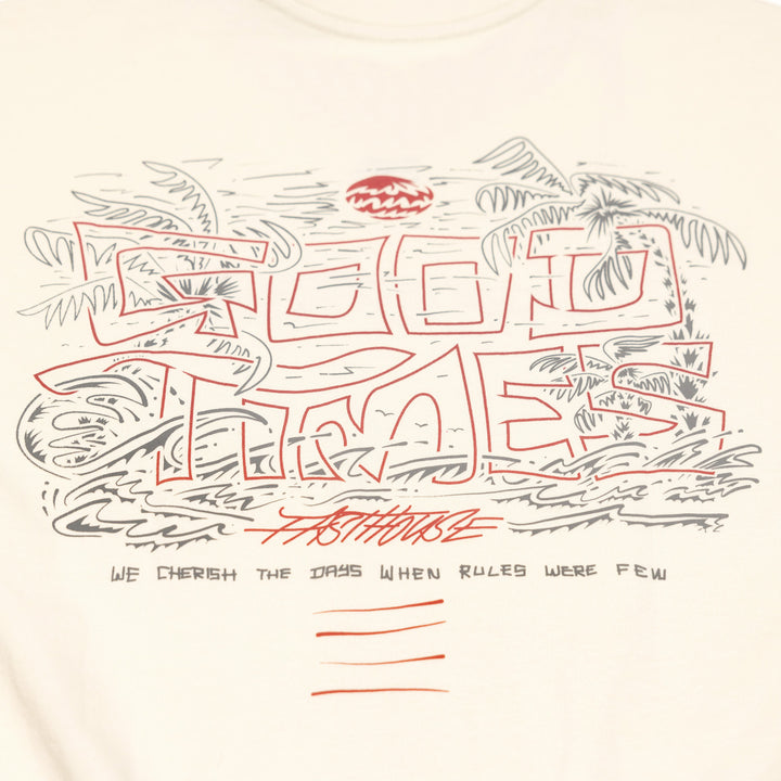 Fasthouse Lagoon SS Tee Natural - Close-Up of Graphic on Rear