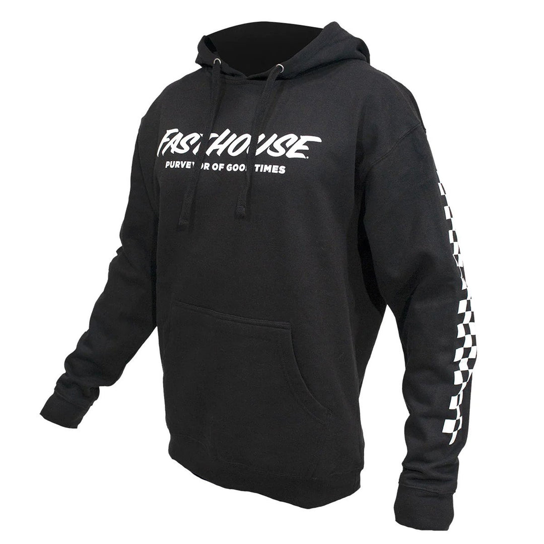 Fasthouse Logo Hooded Pullover Black - Front View
