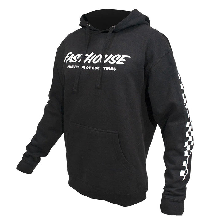 Fasthouse Logo Hooded Pullover Black - Front View