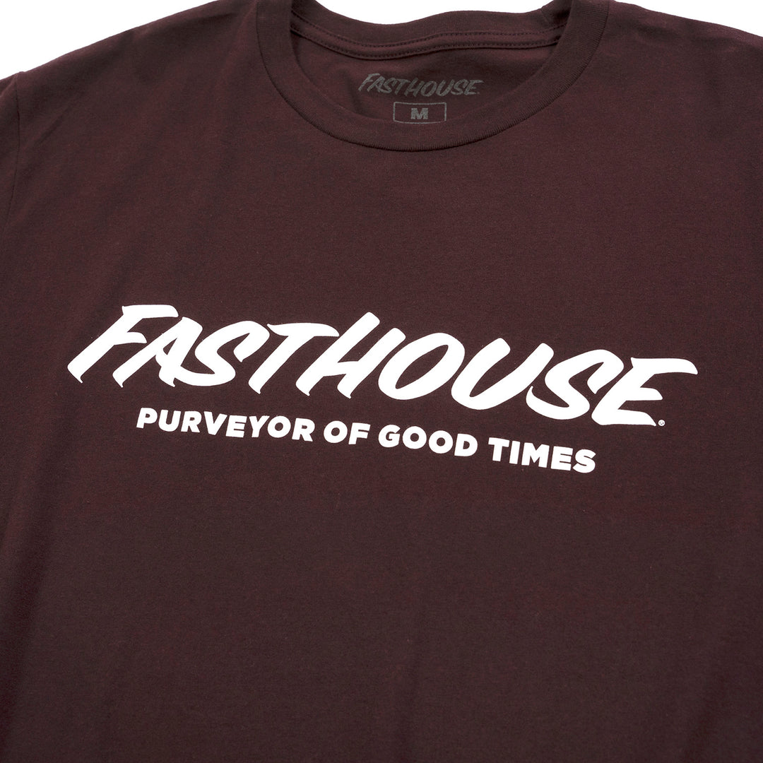 Fasthouse Logo Tee Light Oxblood - Close-Up of Graphic on Front