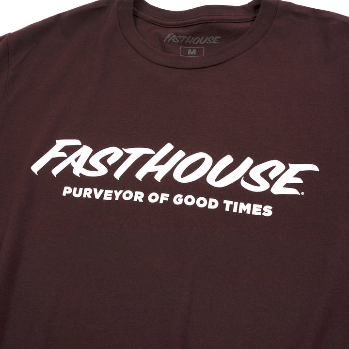 Fasthouse Logo Tee Light Oxblood - Close-Up of Graphic on Front