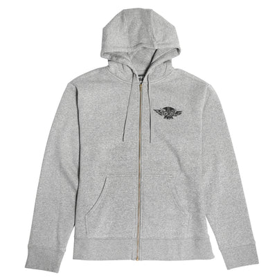 Fasthouse Love of It Hooded Zip-Up Heather Gray - Front View