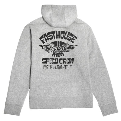 Fasthouse Love of It Hooded Zip-Up Heather Gray - Rear View