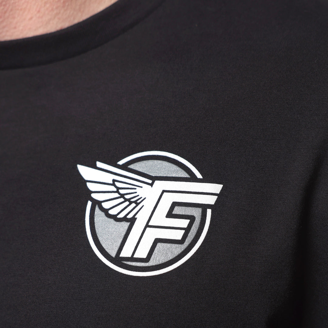 Fasthouse Malen Tee Black - Close-Up of Graphic on Front