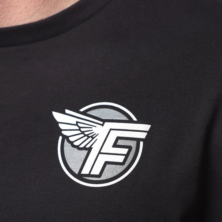 Fasthouse Malen Tee Black - Close-Up of Graphic on Front