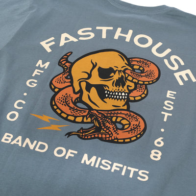 Fasthouse Manasa SS Tee Denim - Close-Up of Graphic on Back