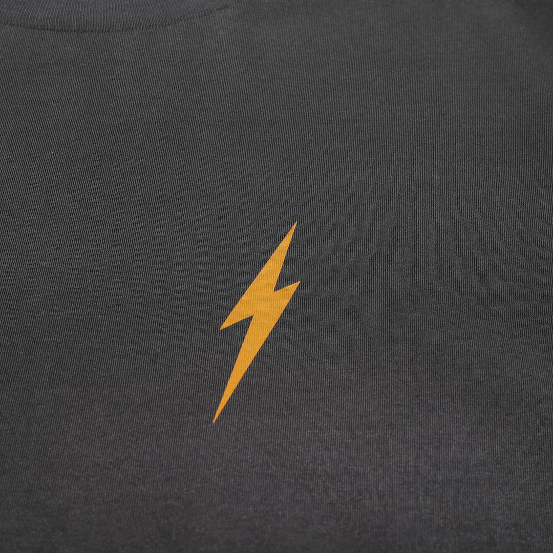 Fasthouse Manasa SS Tee Graphite Black - Close-Up of Graphic on Front