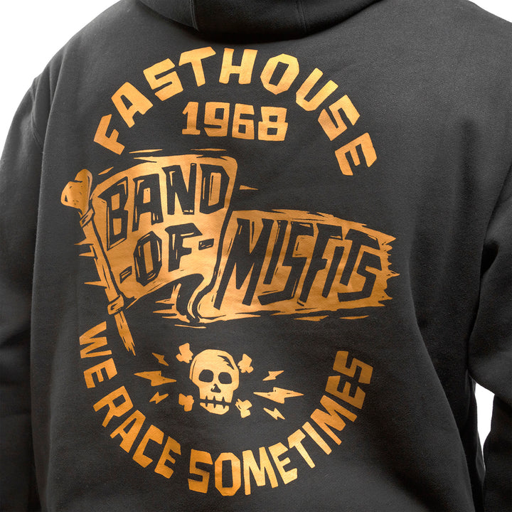 Fasthouse Marauder Hooded Pullover Black - Close-Up of Graphic on Back