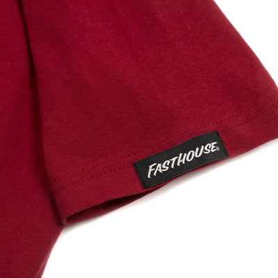 Fasthouse Marauder Tee Cardinal - Close-Up of Tag Sewn into Sleeve Hem