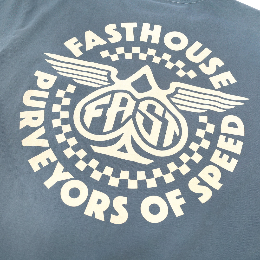 Fasthouse Maverick SS Tee Denim - Close-Up of Graphic on Back
