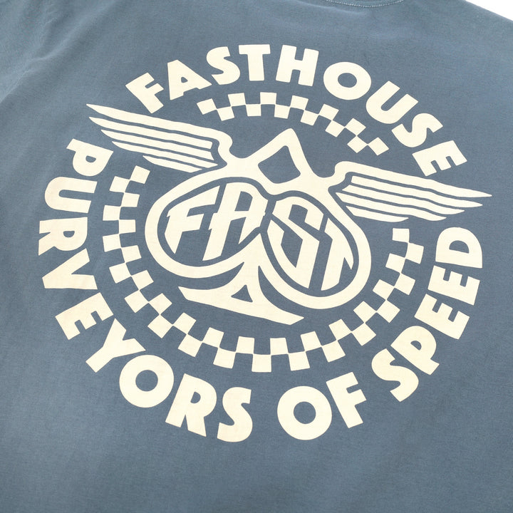 Fasthouse Maverick SS Tee Denim - Close-Up of Graphic on Back