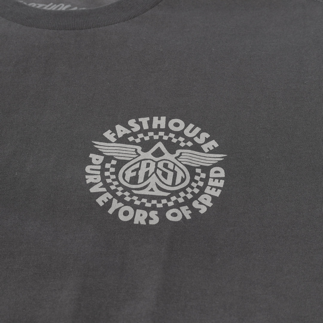 Fasthouse Maverick SS Tee Graphite Black - Close-Up of Graphic on Front