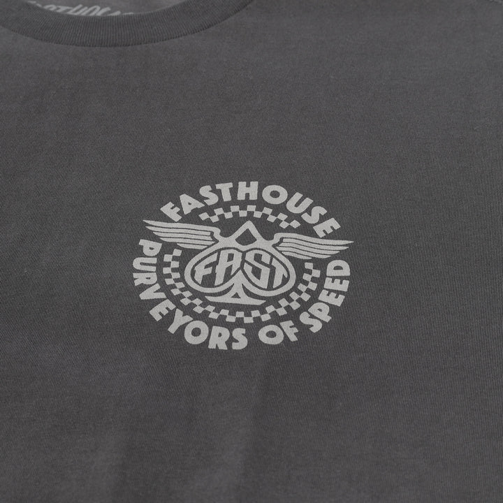 Fasthouse Maverick SS Tee Graphite Black - Close-Up of Graphic on Front