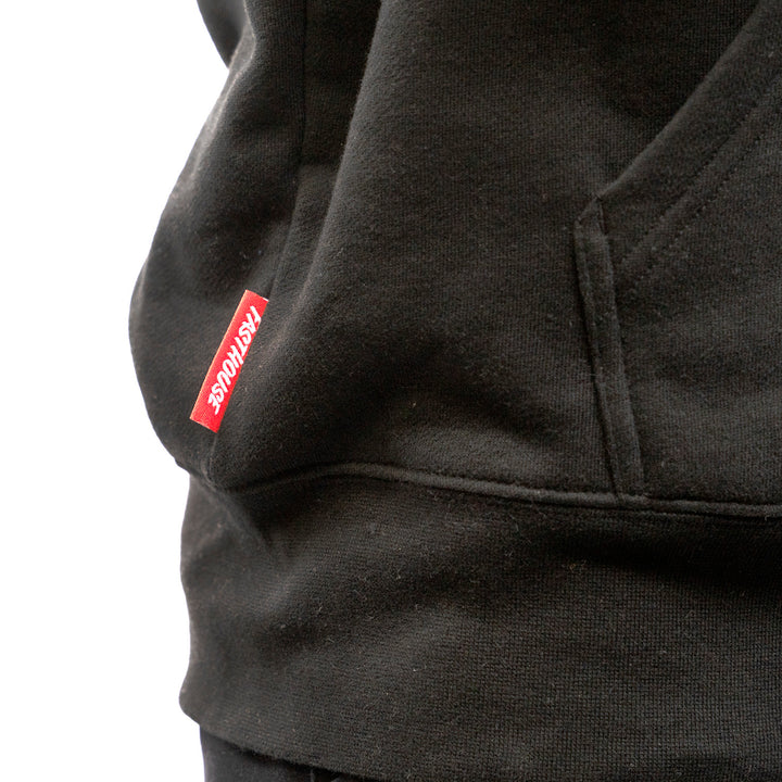 Fasthouse Members Only Hooded Pullover Black - Close-Up of Tag Sewn into Seam