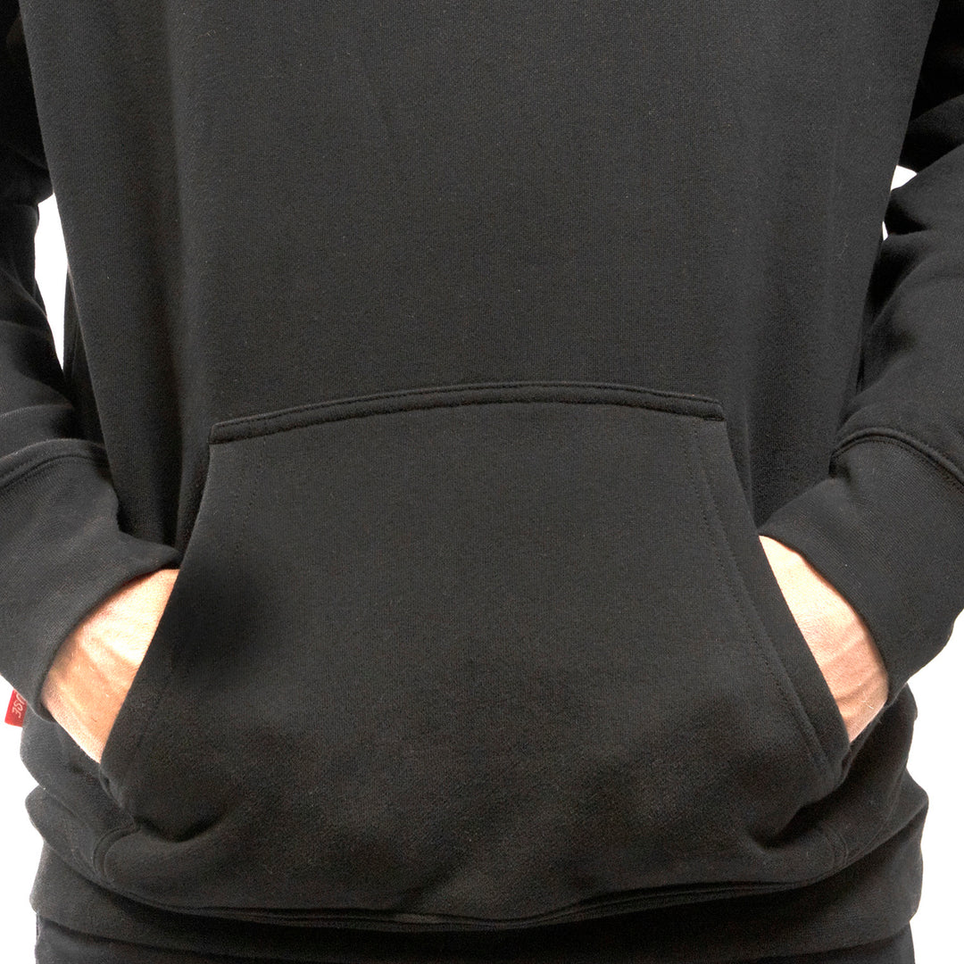 Fasthouse Members Only Hooded Pullover Black - Close-Up of Front Pocket