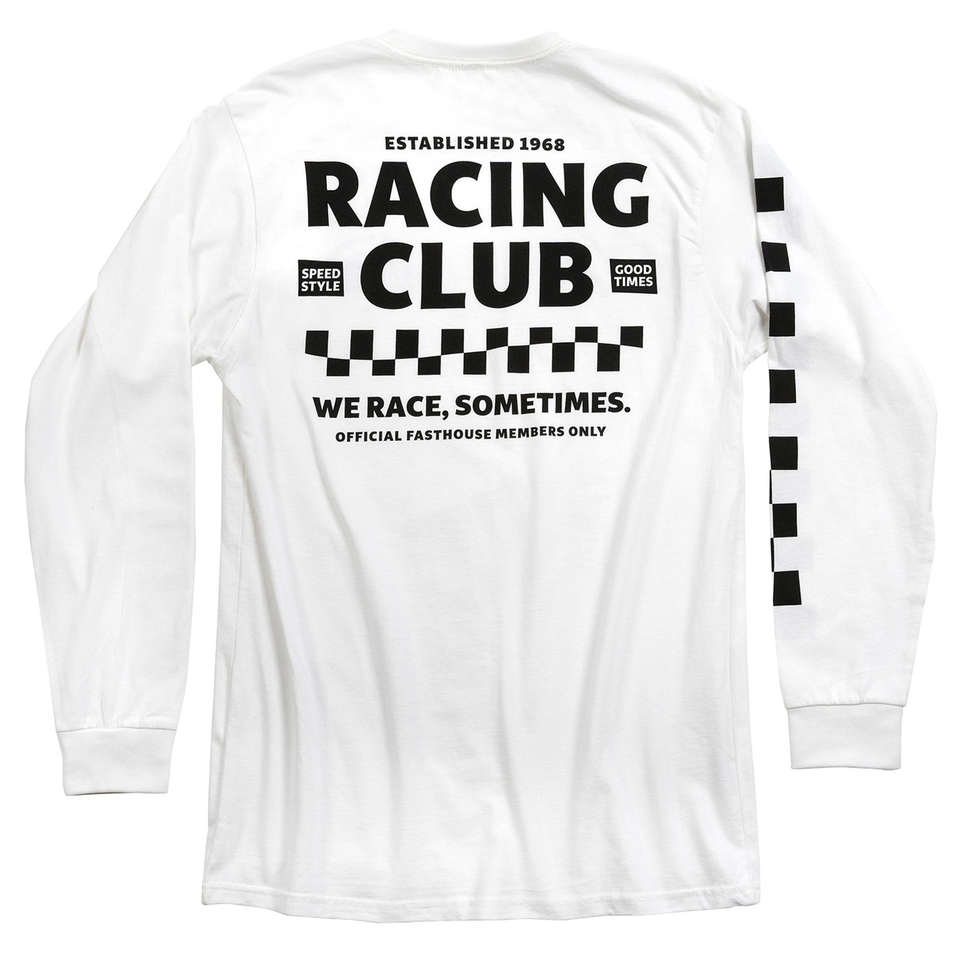 Fasthouse Members Only Long Sleeve Tee White - Rear View