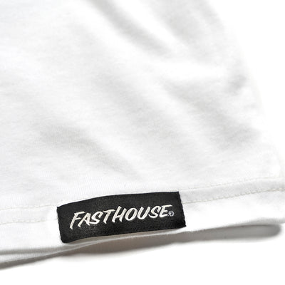 Fasthouse Members Only Long Sleeve Tee White - Close-Up of Tag Sewn into Hem