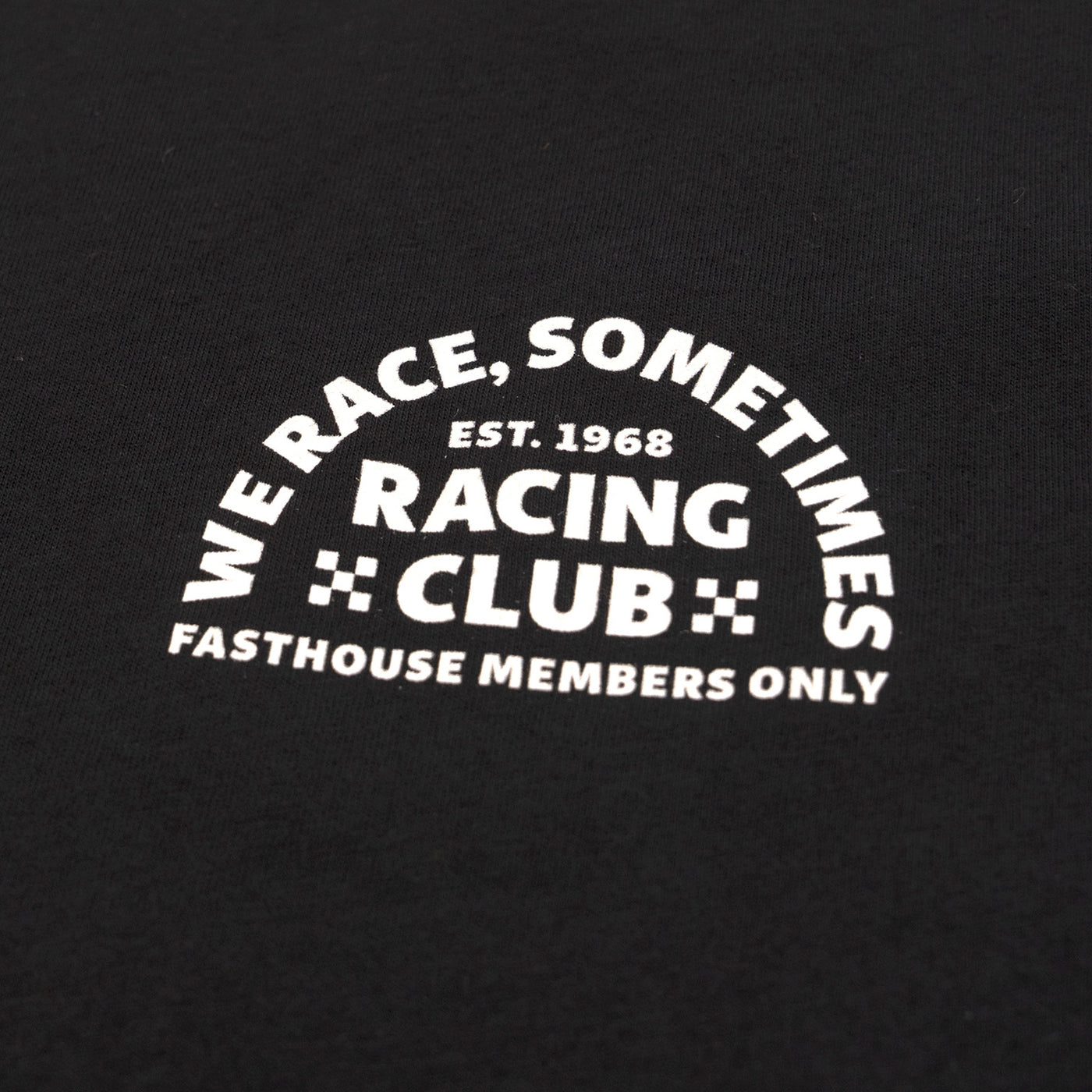 Fasthouse Members Only Tee Black - Close-Up of Graphic on Front