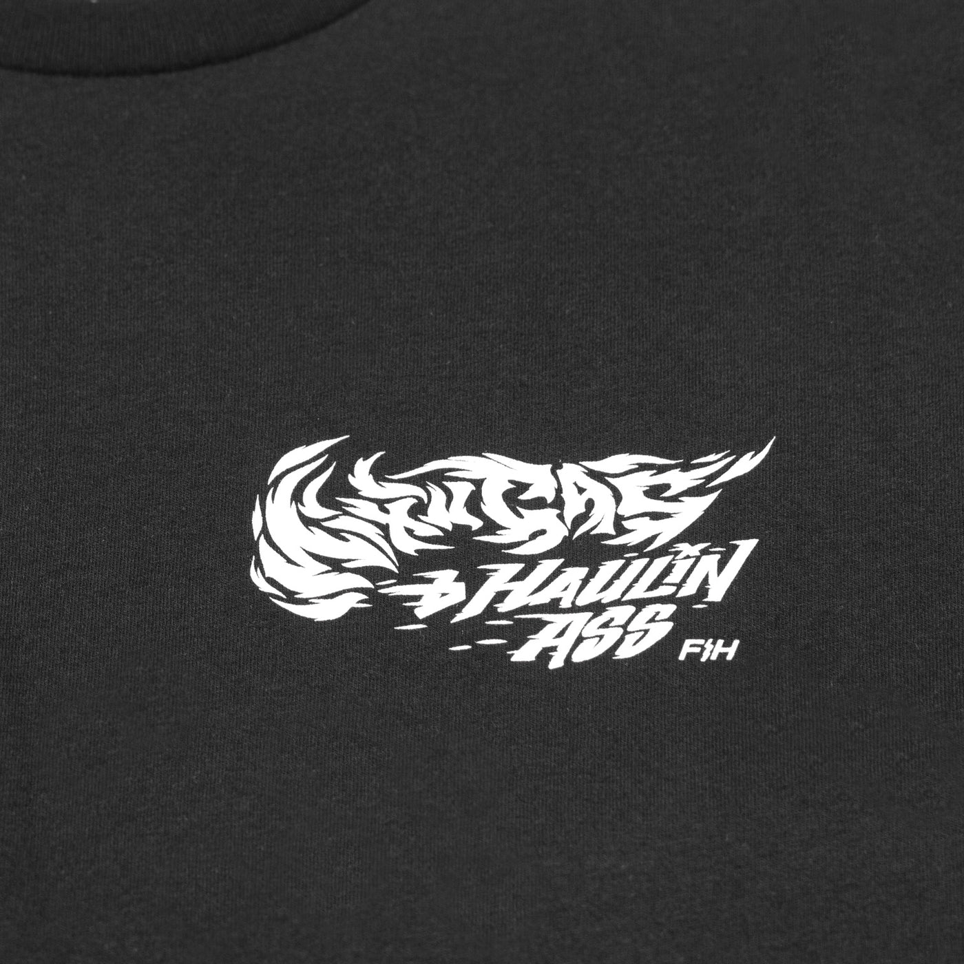 Fasthouse Mixin' Tee Black - Close-Up of Graphic on Front