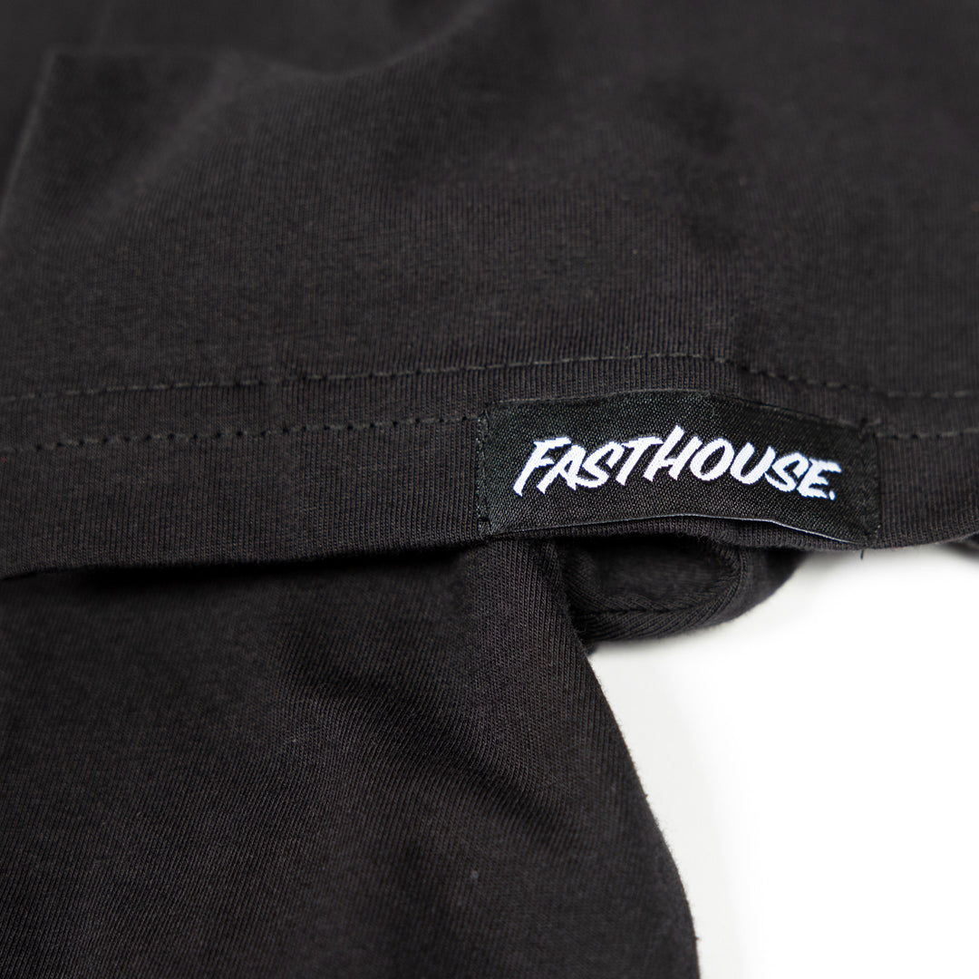 Fasthouse Mallet SS Tee Black - Close-Up of Logo Tag on Sleeve