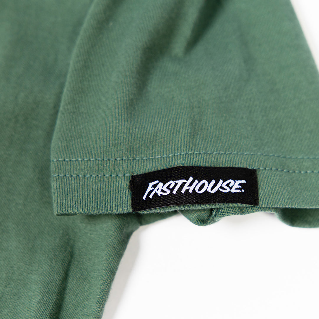 Fasthouse Mallet SS Tee Pine - Close-Up of Logo Tag on Sleeve
