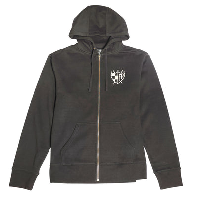 Fasthouse Mod Hooded Zip-Up Black - Front View